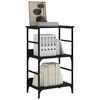 vidaXL Bookshelf Black Engineered wood 19.7x13.0x32.3 in Bookshelf
