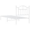 vidaXL Bed Frame White Powder-Coated Steel 31.5x79 in Bed Frame