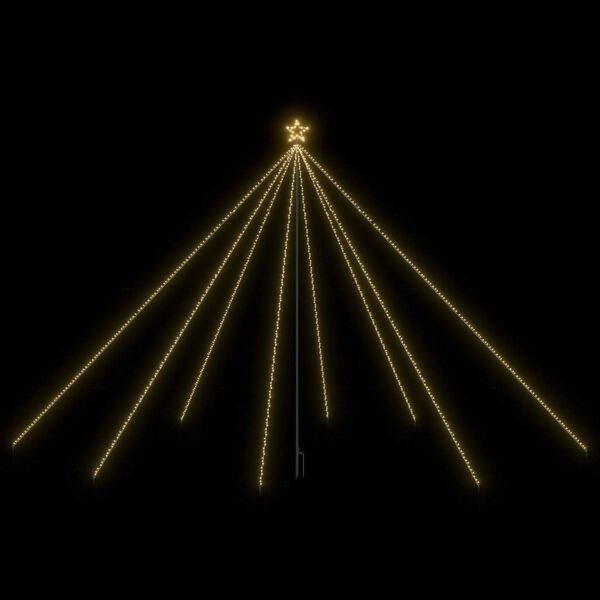 vidaXL LED Christmas Tree Warm White Plastic, Metal 16 ft tall