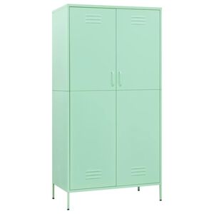vidaXL Wardrobe Mint Steel 35.4 x 19.7 x 70.9 in Modern Mint Wardrobe