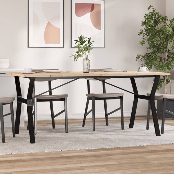 vidaXL Dining Table Brown Solid Pinewood Large Durable Dining Table