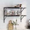 vidaXL Wall Shelf Black Stainless Steel 29.5 x 15.7 x 1.2 in