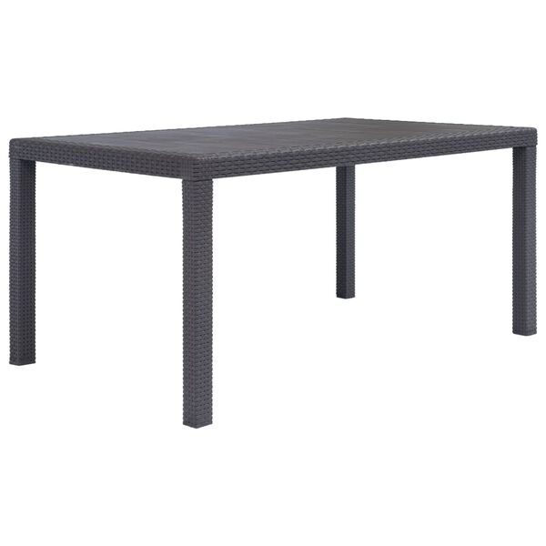 vidaXL Garden Table Brown Plastic 59.1 x 35.4 x 28.3 in Durable