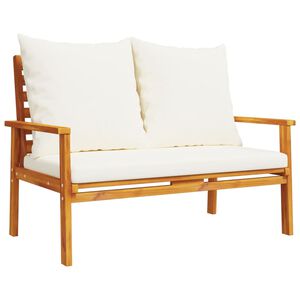 vidaXL Garden Sofa Bench Cream White, Natural Wood