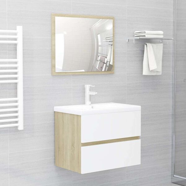 vidaXL Bathroom Furniture Set White Engineered wood Medium