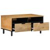 vidaXL Coffee Table Brown Solid Mango Wood, Metal Medium Coffee Table