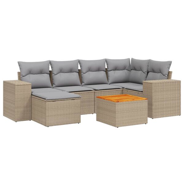 vidaXL Garden Sofa Set Beige, Light grey