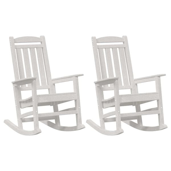 vidaXL Garden Rocking Chair 2 pcs White 70 x 92 x 108cm Plastic