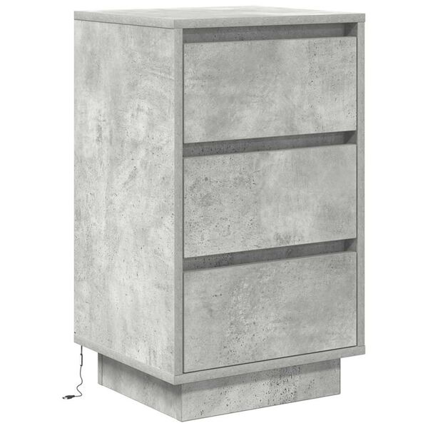 vidaXL Bedside Cabinet Concrete Grey Engineered wood 15.0 x 13.4 x 25.6 in