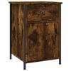 vidaXL Bedside Cabinet Smoked Oak Engineered Wood 15.7x16.5x23.6 in
