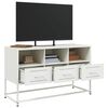 vidaXL Tv Cabinet White Steel Medium Tv Cabinet Rectangular