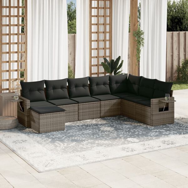 vidaXL Garden Sofa Set Grey