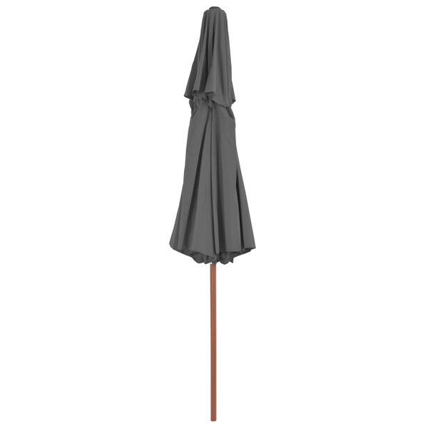 vidaXL Parasol Anthracite Laminated bamboo, hardwood, polyester