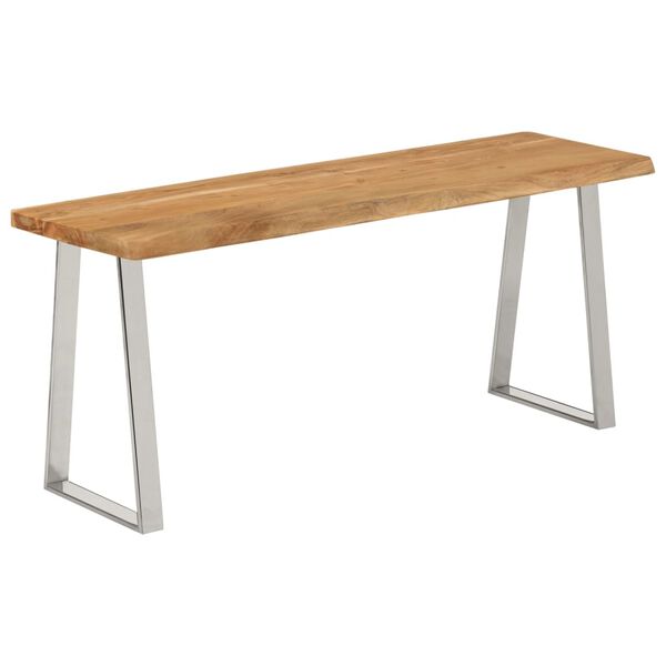 vidaXL Bench Natural Wood Solid Acacia Wood 41.3 in Durable Bench