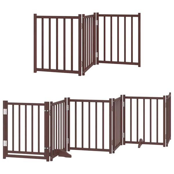 vidaXL Dog Gate Set of 15 Brown Poplar wood 295.3 in total length