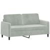 vidaXL 2-seater Sofa Light Grey Velvet 2-Seater Removable Covers