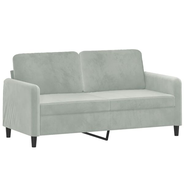 vidaXL 2-seater Sofa Light Grey Velvet 2-Seater Removable Covers