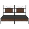 vidaXL Bed Frame without Mattress Brown Oak 59x78.7” King Size Engineered Wood