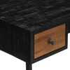 vidaXL Desk Black, Natural Wood Solid Reclaimed Teak, Iron