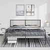 vidaXL Bed Frame Black Powder-Coated Steel King Bed Frame Rectangular