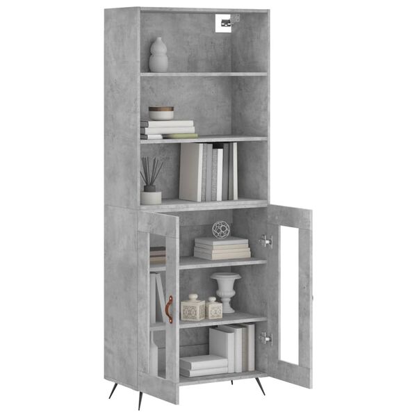 vidaXL Highboard Concrete Grey Engineered Wood Large Highboard