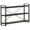 vidaXL Bookcase Black Solid rough mango wood, powder-coated steel Medium