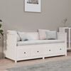 vidaXL Day Bed White Solid Pine Wood Small Single Day Bed Rectangular