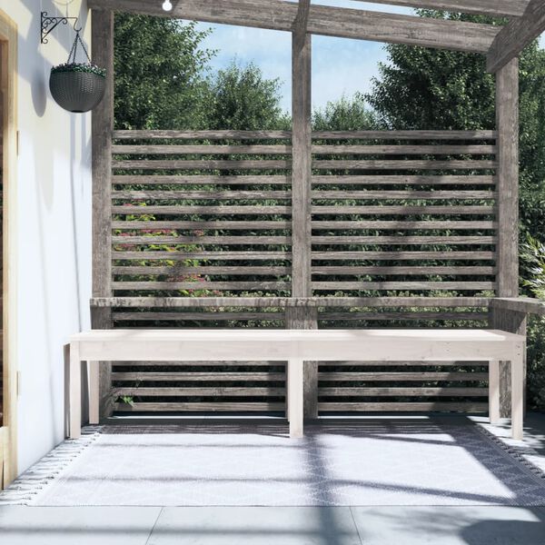 vidaXL 2-Seater Patio Bench White 80.1x17.3x17.7" Solid Wood Pine