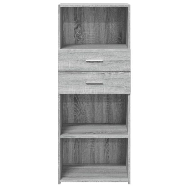 vidaXL Highboard Grey Sonoma Engineered Wood 19.7x16.7x48.8 in Highboard