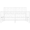 vidaXL Bed Frame White Steel Full Bed Frame Rectangular Traditional