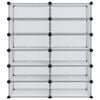 vidaXL Shoe Rack Transparent PP (Polypropylene), Steel Large Modular