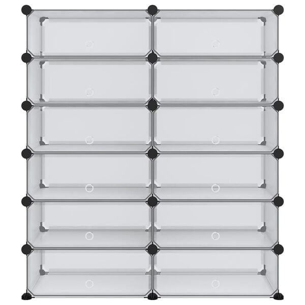 vidaXL Shoe Rack Transparent PP (Polypropylene), Steel Large Modular