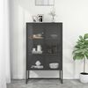 vidaXL Highboard Anthracite Steel, Tempered Glass Large Highboard