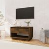 vidaXL TV Cabinet Smoked Oak Engineered Wood 27.6 x 16.1 x 17.3 in
