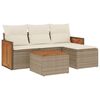 vidaXL Garden Sofa Set Beige, Cream White