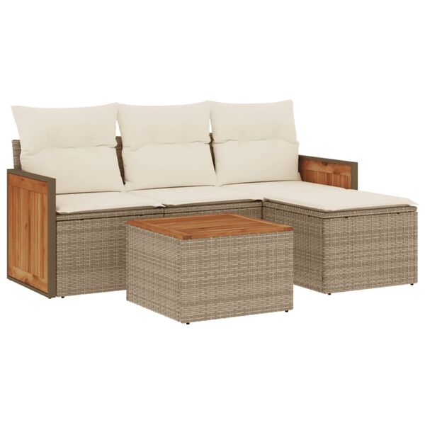 vidaXL Garden Sofa Set Beige, Cream White