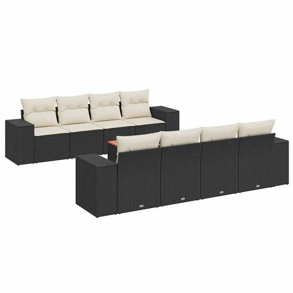 vidaXL Garden Sofa Set Black