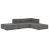 vidaXL Garden Lounge Set Grey PE Rattan 4 Piece Set Modular