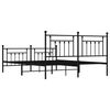 vidaXL Bed Frame Black Steel 63 x 79 in Bed Frame Rectangular