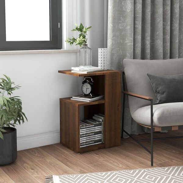 vidaXL Side Table Brown Oak Engineered wood Medium Side Table
