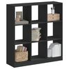 vidaXL Bookcase Black Engineered wood Medium Bookcase Rectangular