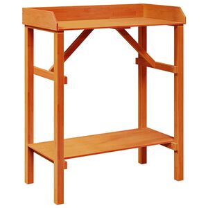 vidaXL Plant Stands with Shelf Brown 75 x 40 x 90 cm Solid pine wood