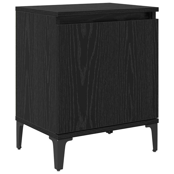 vidaXL Bedside Cabinet Black Oak 15.75 x 11.81 x 19.69 in