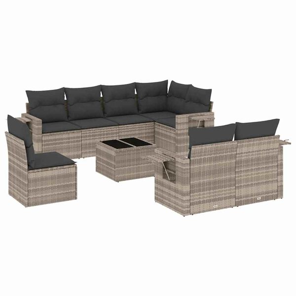 vidaXL Garden Sofa Set Light Grey