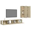 vidaXL TV Cabinet Set Set of 4 Sonoma Oak Engineered Wood TV Cabinet Set