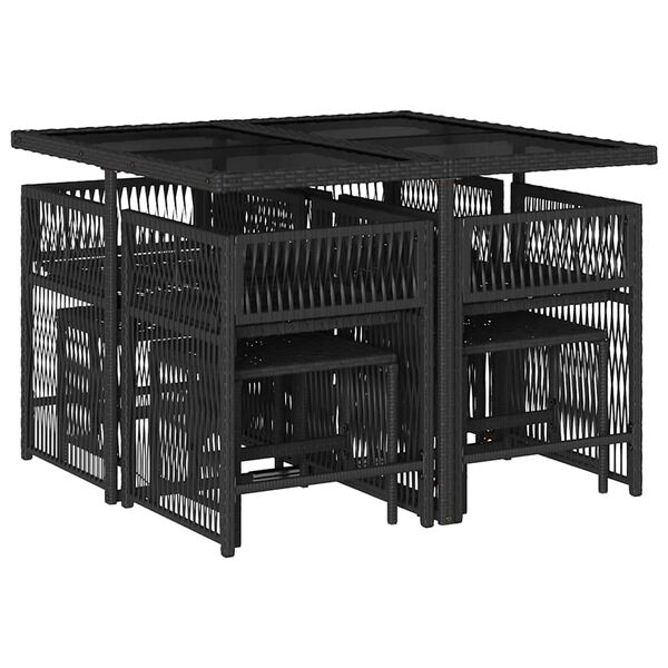 vidaXL Garden Dining Set Black