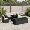vidaXL Garden Sofa Set Black PE Rattan 9-Piece Set Modular