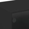vidaXL TV Cabinet Black Engineered wood, glass 40.2 x 14.6 x 16.5 in