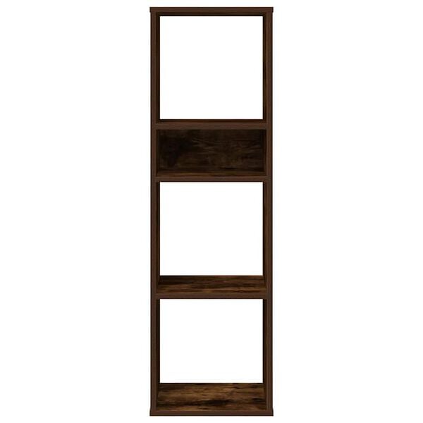 vidaXL Book Cabinet Smoked Oak Engineered Wood 13.4 x 12.2 x 44.1 in