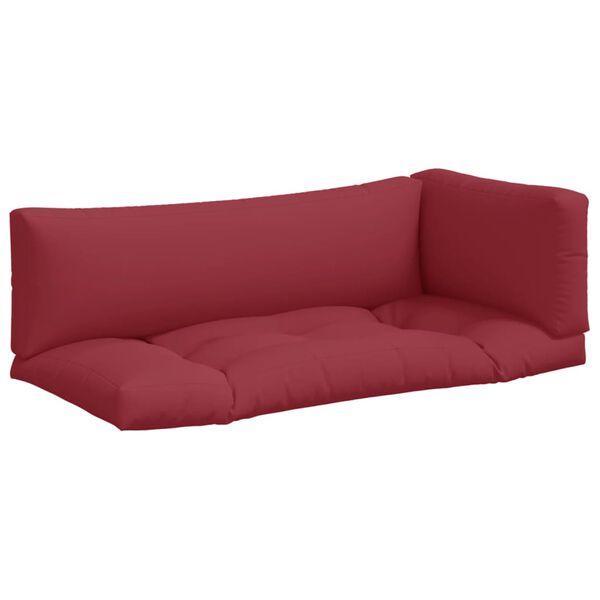 vidaXL Pallet Cushions 3 pcs Wine Red Fabric